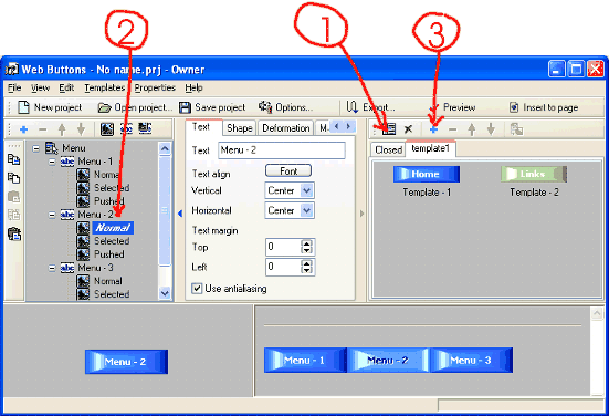 Web Buttons Screenshot