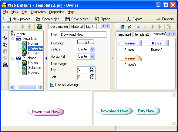 Free Buttons Screenshot