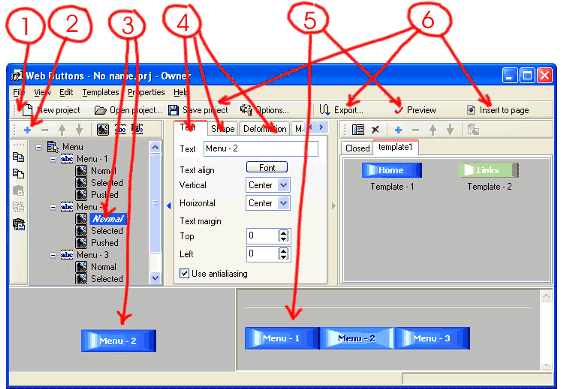 Web Buttons Screenshot