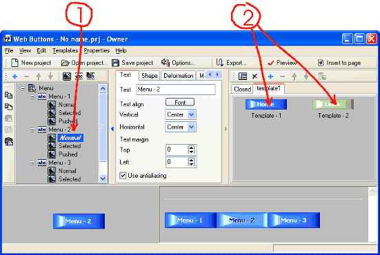 Web Buttons Screenshot